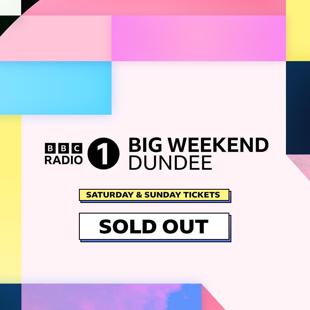 BBCR1's tweet photo. All Saturday and Sunday tickets for #BigWeekend in Dundee have now SOLD OUT.

To find out the line-up for Friday’s Dance Night, tune in to Radio 1 Breakfast with @gregjames on Wednesday 29th March from 8AM. https://t.co/1zbc5W4qw2