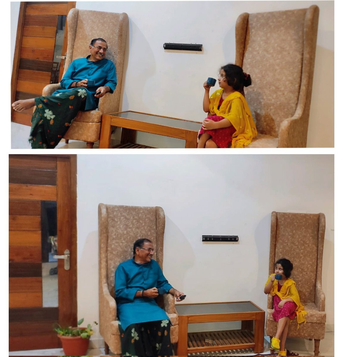 ChitranjanGaga1's tweet photo. गरमाई राजनीतिक माहौल में शाम की चाय बिटिया रानी के साथ ----- https://t.co/gnAsAivTr0