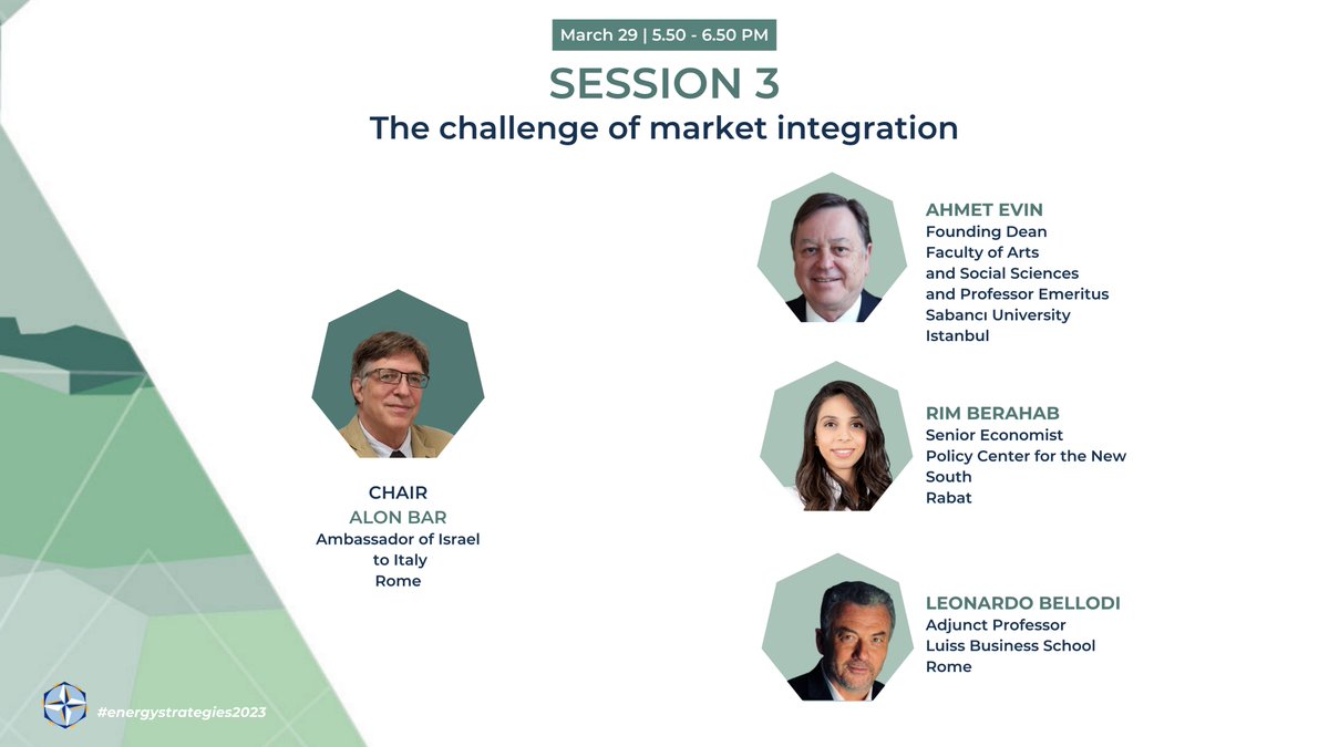 - 5 DAYS to #EnergyStrategies2023➡️bit.ly/ES_REG The event's Session 3 will delve into the #economic & #infrastructural aspects of the energy scenario in the #Med: how to ensure North-South exchanges & regional cooperation? What implications for security in the area?⤵️