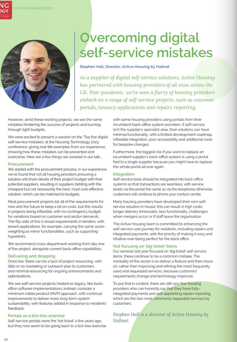 Superb to see <a href="/stephen_hallnet/">Stephen Hall</a> <a href="/activehousinguk/">Active Housing</a> discussing ‘Overcoming digital self-service mistakes’ <a href="/housingtech/">Housing Technology</a> 

#tech #ukhousing