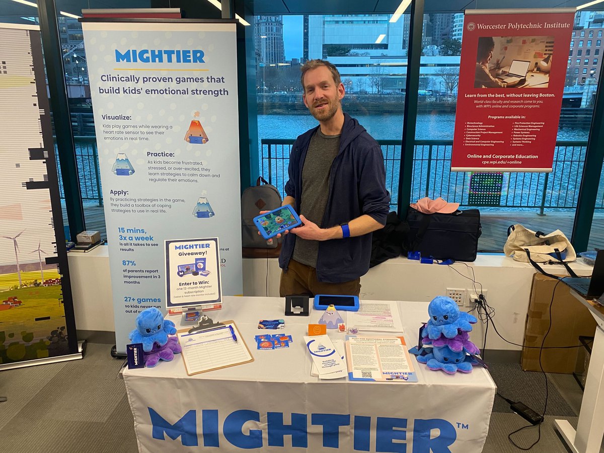 Last night we had a great time meeting students from <a href="/WPI/">WPI</a> and showcasing how Mightier uses game-based play to help teach lifelong coping skills! 

A big thanks to <a href="/mass_digi/">MassDigi🚀WPI</a> for hosting such a fantastic event! #PAXEast #indiedev