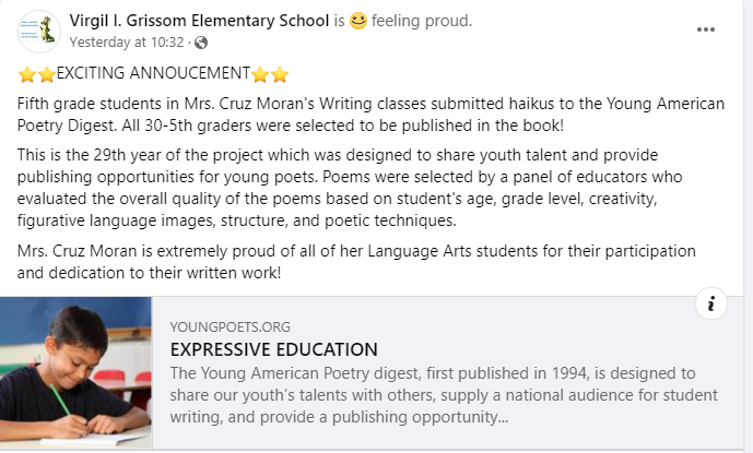 Congratulations to Grissom's 5th Grade students! <a href="/OldBridgeTPS/">The Bridge</a> <a href="/GrissomGator/">GrissomPrincipal</a>