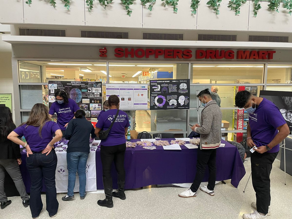 neuron2brain's tweet photo. Happening now!! at Toronto western hospital atrium.
Come join us at our information and bakes booths. We will be here until 3pm today. To support Epilepsy research: https://t.co/H5gA88wZ9c 
#hopeforacure #PurpleDay2023 #Epilepsyawareness https://t.co/YloUOhojwX