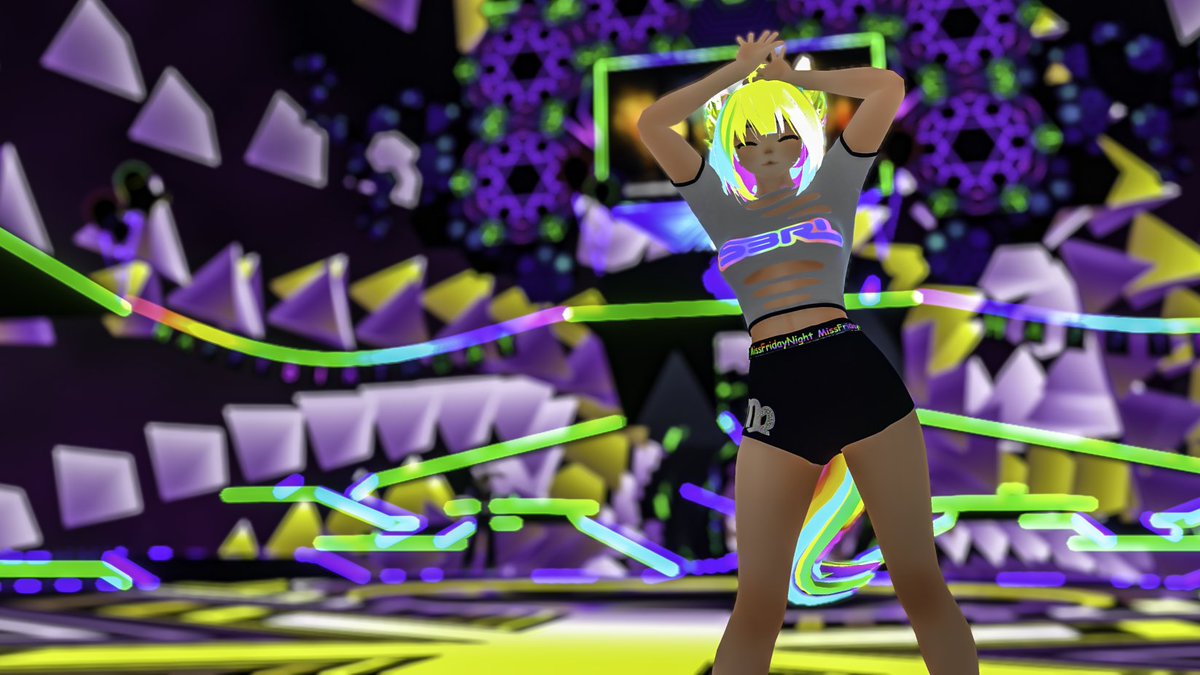 Taidai1338's tweet photo. Fractal Friday at #DeviateVRC from last week!
4/5

The authority on Friday nights and dancer extraordinaire: MissFridayNight!

Come on by tonight at 11pm Eastern! https://t.co/A3NZuigQKG