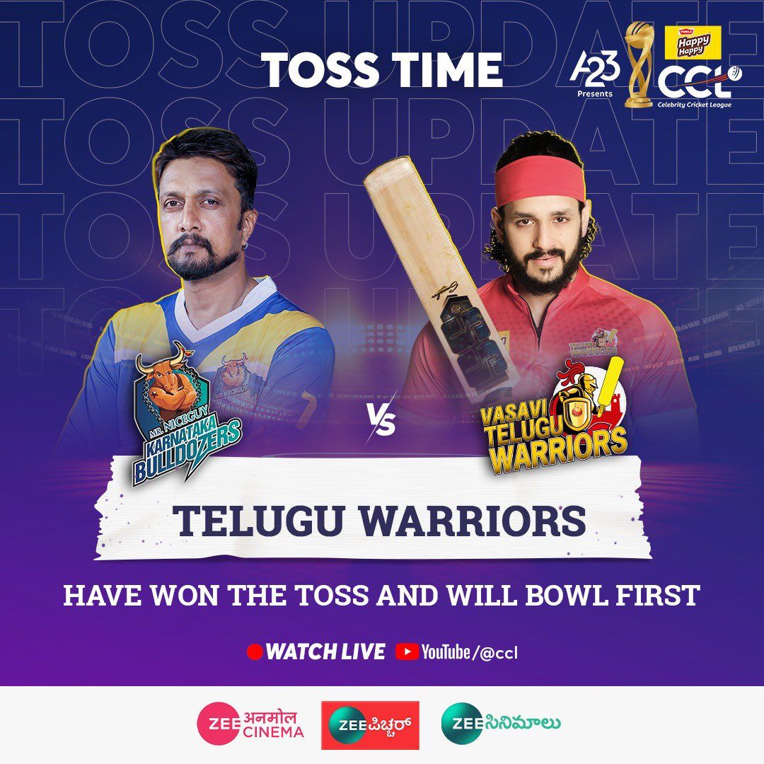 Here it is the link to watch 
#TeluguWarriors vs #karnatakabulldozers semifinal match 

youtube.com/live/7fIl47i9J…

#CCLG2023 
#Agent 
#AgentOnApril28th 
#AkhilAkkineni