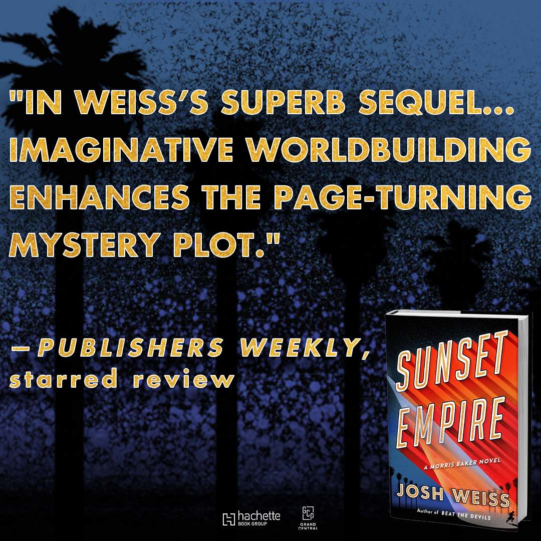 JoshuaHWeiss's tweet photo. There are 3 days left to enter the @goodreads giveaway for a chance to win a free copy of my new book #SunsetEmpire, which rocks a starred review from @PublishersWkly! ENTER AT THE LINK BELOW:
https://t.co/958E6iRTqG https://t.co/JbFul6Mx7a