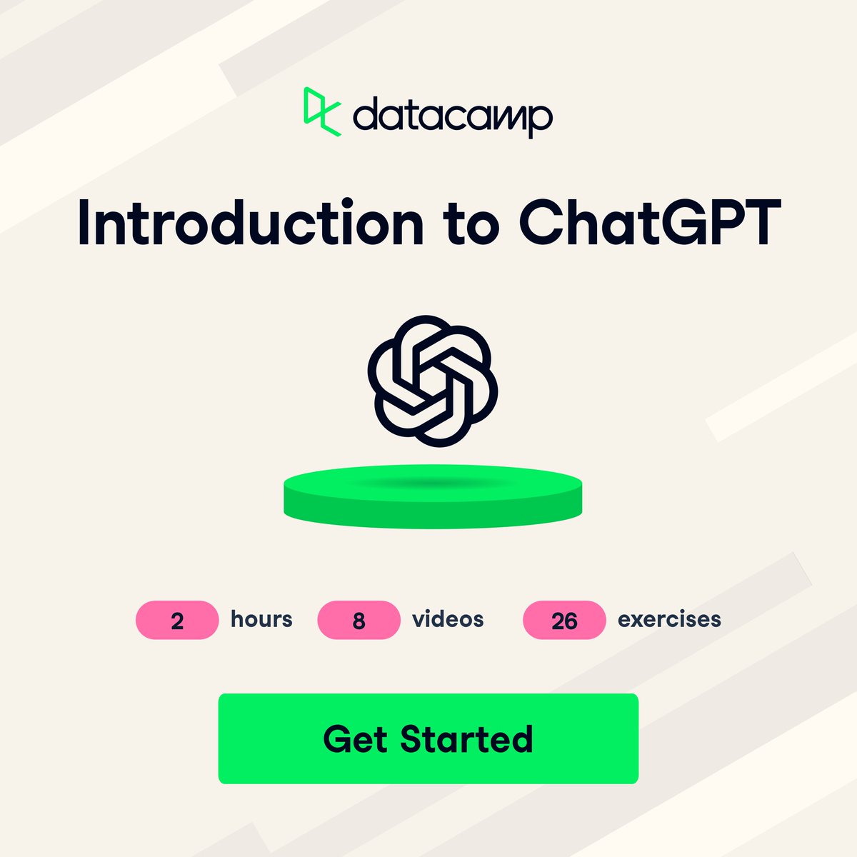 DataCamp's tweet image. Maximize your workflow with Introduction to #ChatGPT! 🧑🏽‍💻

In just two hours of study, dive headfirst into the exciting world of generative AI, discover how to wield ChatGPT like a pro, and revolutionize the way you work. 

Start Today 👉bit.ly/3YPe5lj
