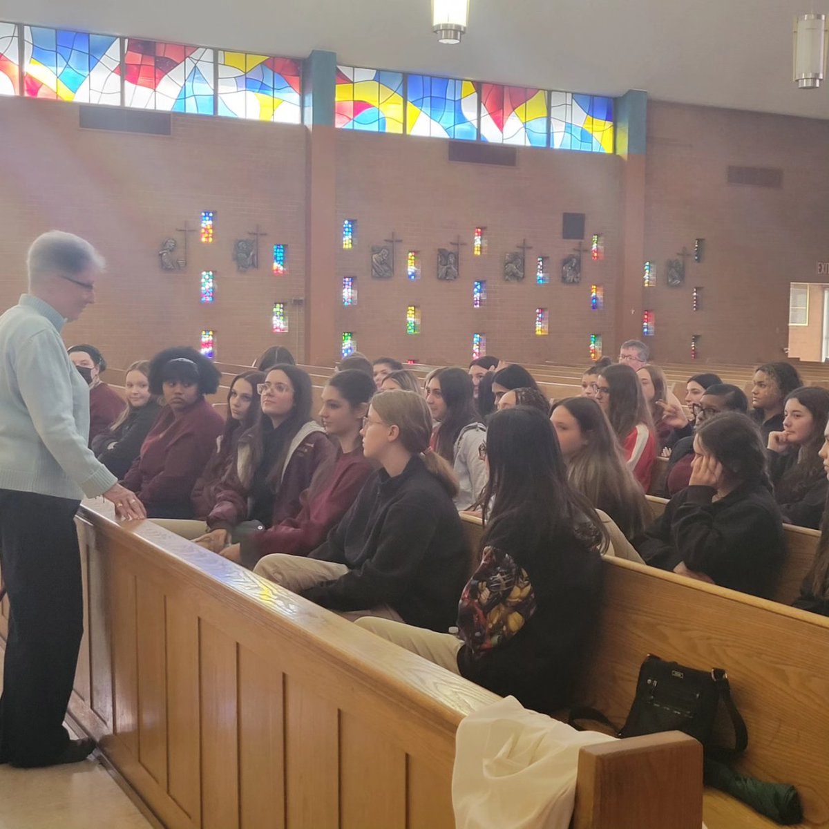 Our junior class spent yesterday on retreat, hearing more about vocations. Thanks to the speakers who, along with our religion faculty, made the experience so meaningful: 
Mr. & Mrs. Fox
Fr. Adam Potter, Chaplain
Sr. Valerie Zottola, Sister of St. Joseph, Vocations Director