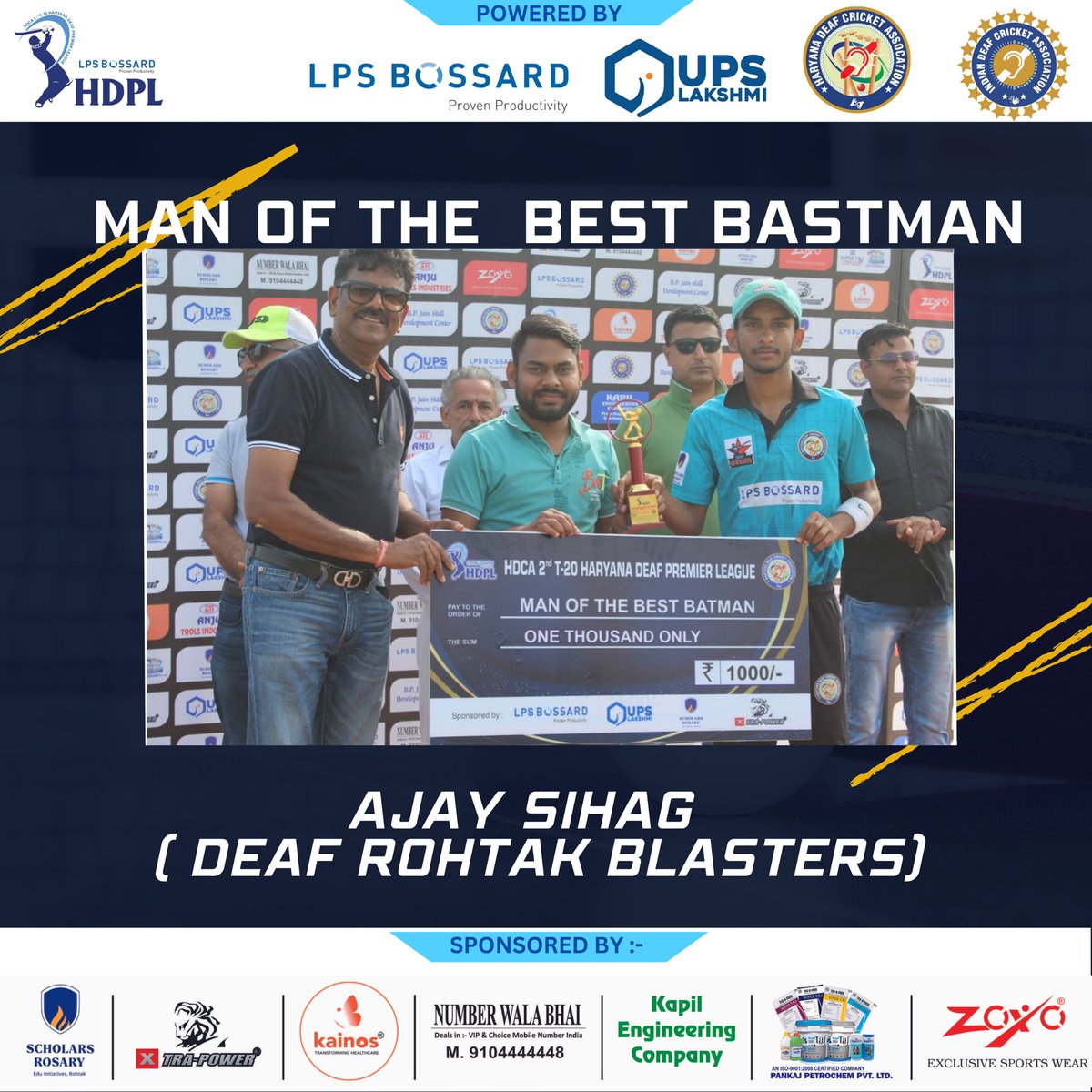 DeafHaryana's tweet photo. Prizes 🏆 for HDCA 2nd Haryana Deaf Preimer League 

#lpsboosard #ScholarsRosary #xtrapowertools #kaions #numberwalabhai #kapiarora #IndianDeafCricketAssociation #PremierLeague #hca @RajeshJain35 @GugnaniRavi @XtraPowerTools @indian_deaf https://t.co/8ga7wh7iu1