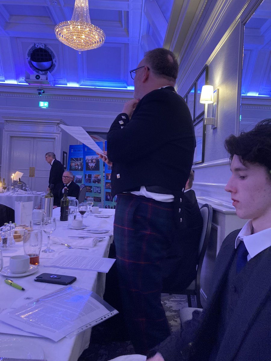 Royal_High_Sch's tweet photo. Great dinner with our Edinburgh FPs. School Captain Ian Dunlop spoke and piped himself in to the top table! https://t.co/hhoLpywqtH