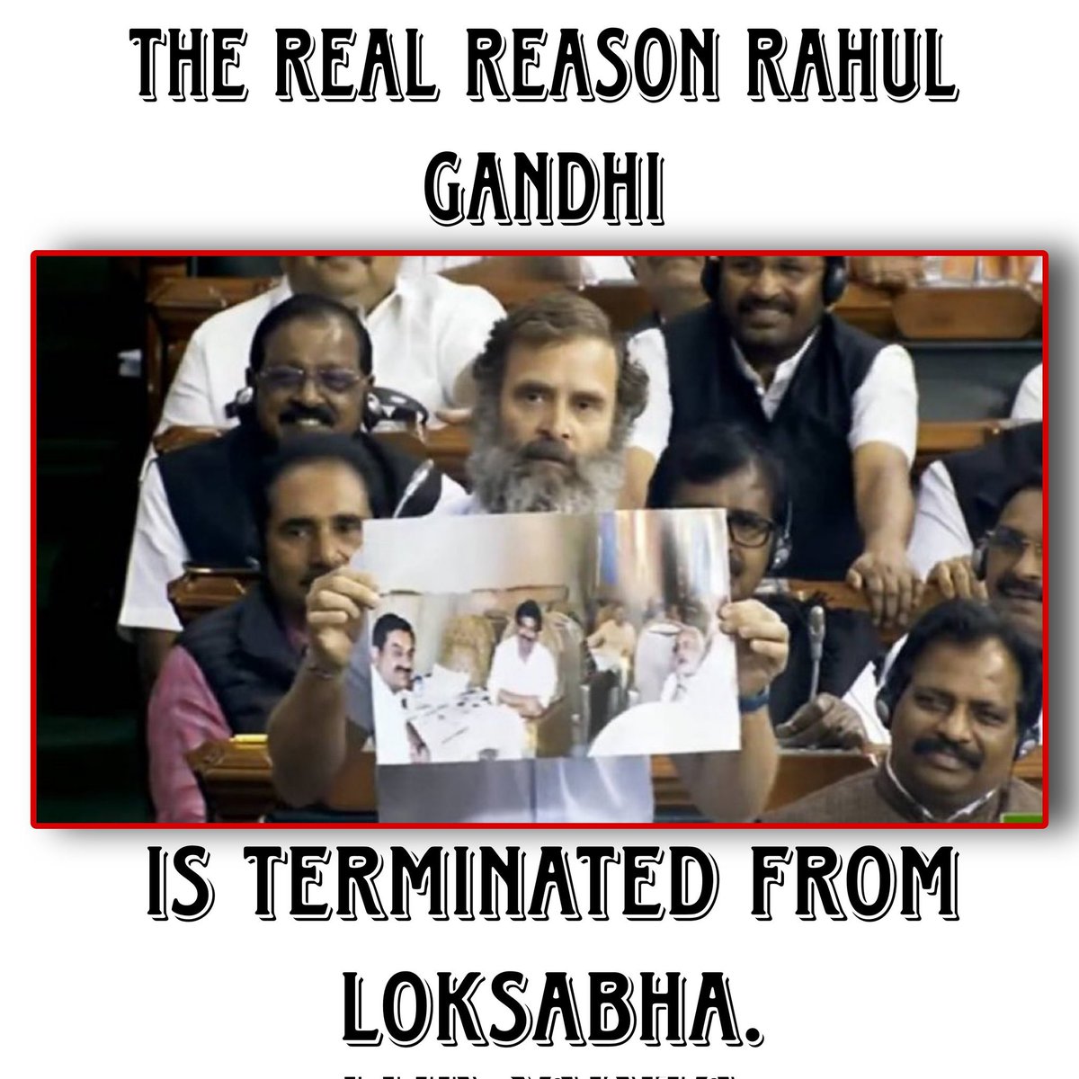 imvkundu's tweet photo. The real reason Rahul Gandhi ji is terminated from loksabha. 

#RahulGandhi 
#Congress 
#LokSabha https://t.co/msMR2J7PT6