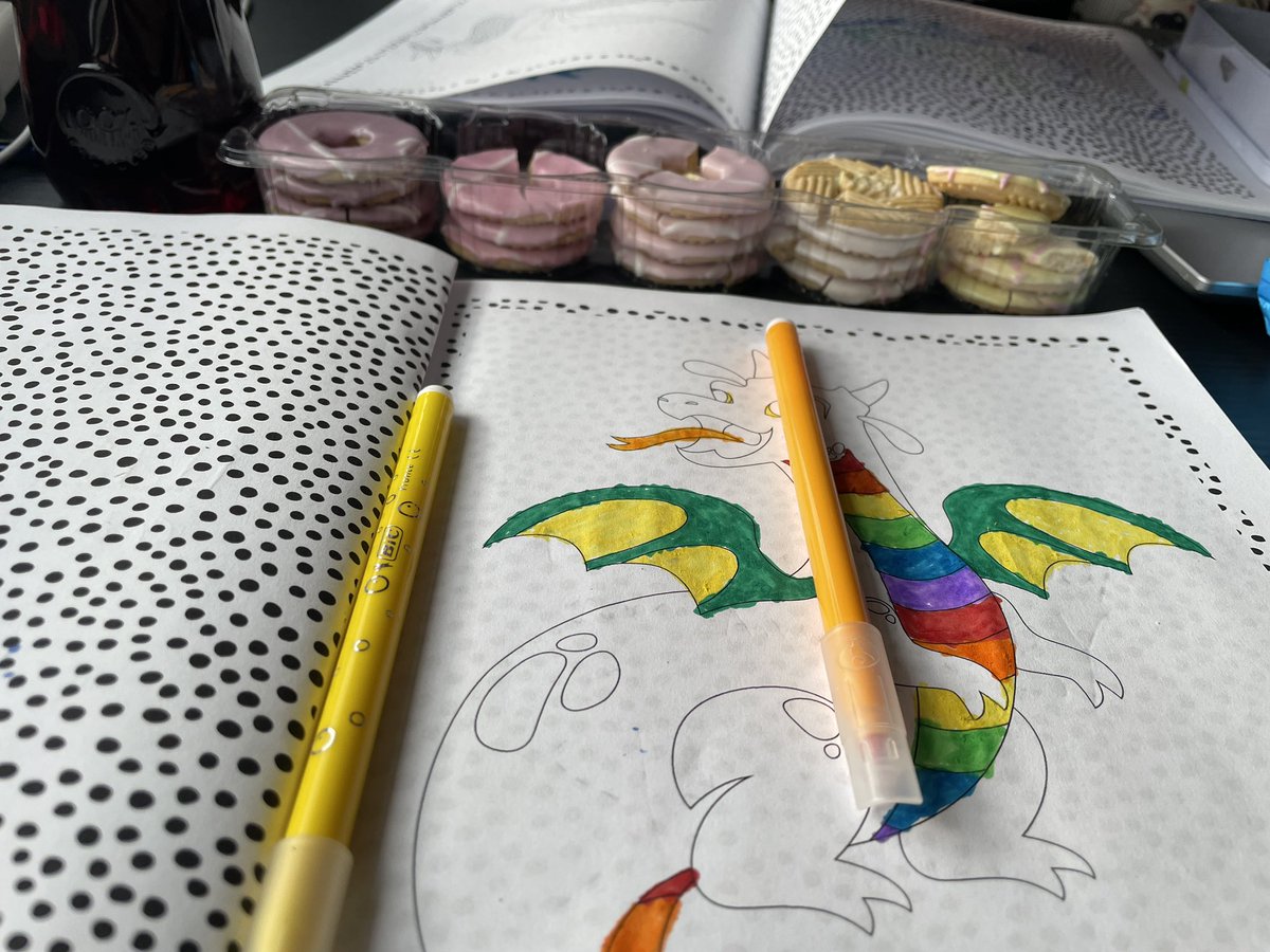Equinox_System's tweet photo. Travelling by train with littles requires patience, calmness, colouring books and party rings. Still hasn’t been easy, and still a little way to go. Thankfully @BlackFeatherSys is travelling with us or we’d probably have fallen apart by now. Chloe 🏹 https://t.co/cl1B792sGU