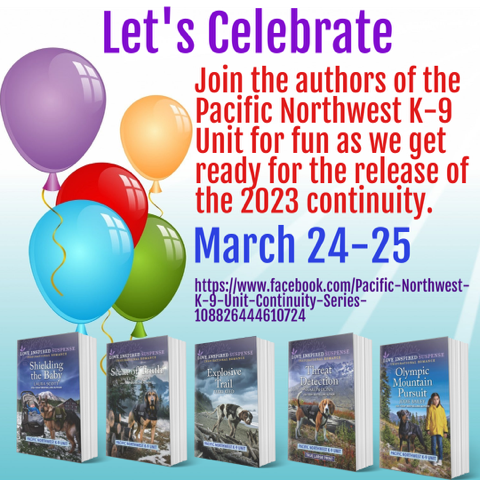 kmgowrie's tweet photo. Join the authors of the @LoveInspiredBks Pacific Northwest K-9 Continuity as they celebrate the release of this year's continuity on Facebook! Follow the Pacific Northwest K-9 Unit Continuity Series FB page for awesome content and giveaways! #LoveInspiredSuspense https://t.co/TQNvPVLMNV