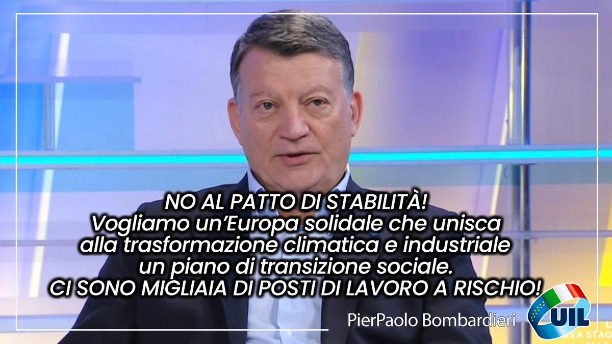 No al patto di stabilità! Noi vogliamo un’Europa solidale, che con un nuovo programma SURE sostenga lavoratrici e lavoratori nella transizione energetica e climatica. E invece ad oggi in Europa si discute di un allentamento del Patto. Così non ci siamo! 
#NoPattoStabilita