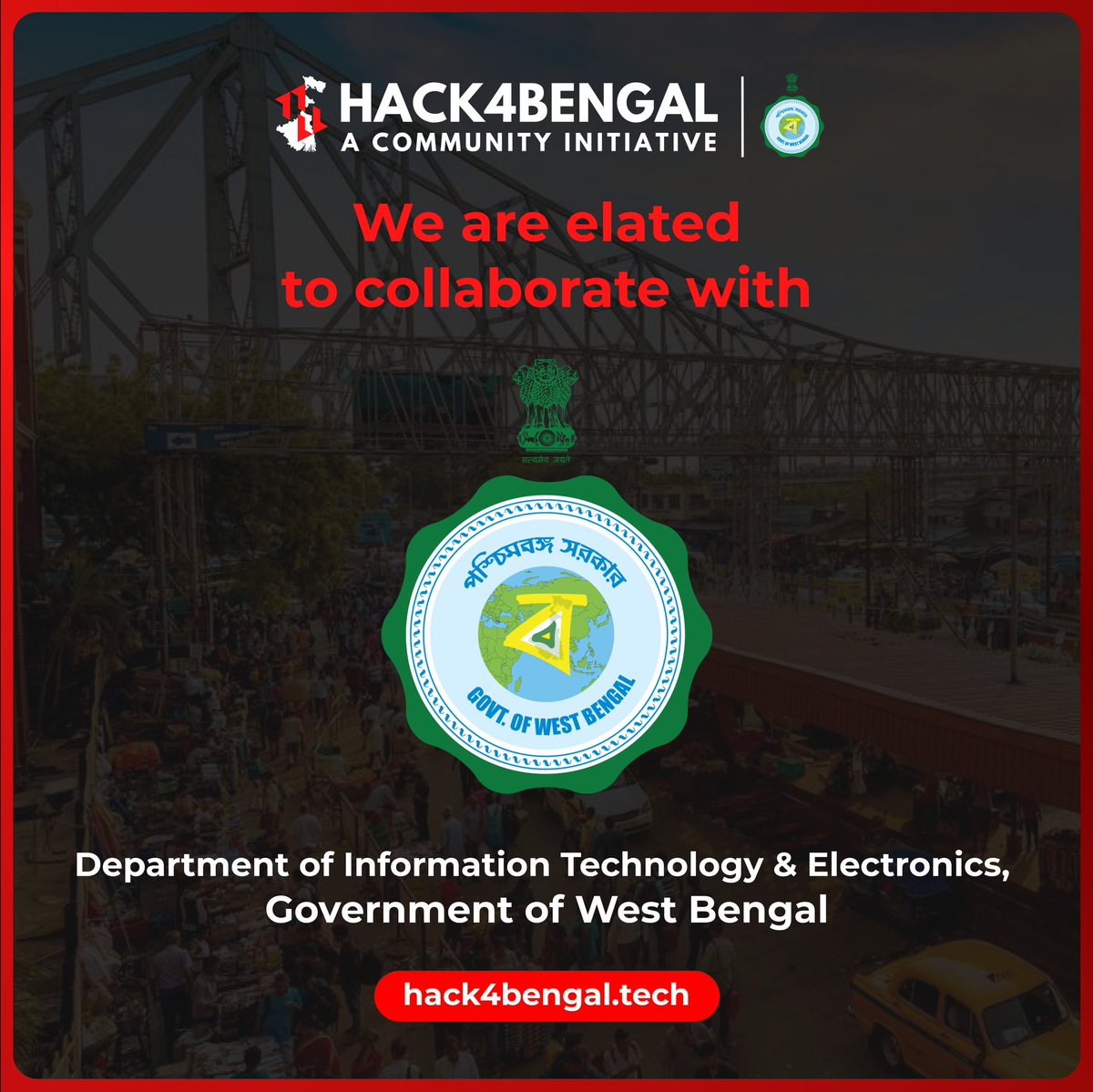 hack4bengal's tweet photo. Major Announcement ‼️
#Hack4Bengal is excited to announce our partnership with the @ditewb | Department of Information Technology & Electronics Government of West Bengal.
This collaboration will help us empower and support the brightest minds in Bengal.
#partnership #h4bs2 https://t.co/zU0zNQcfSD