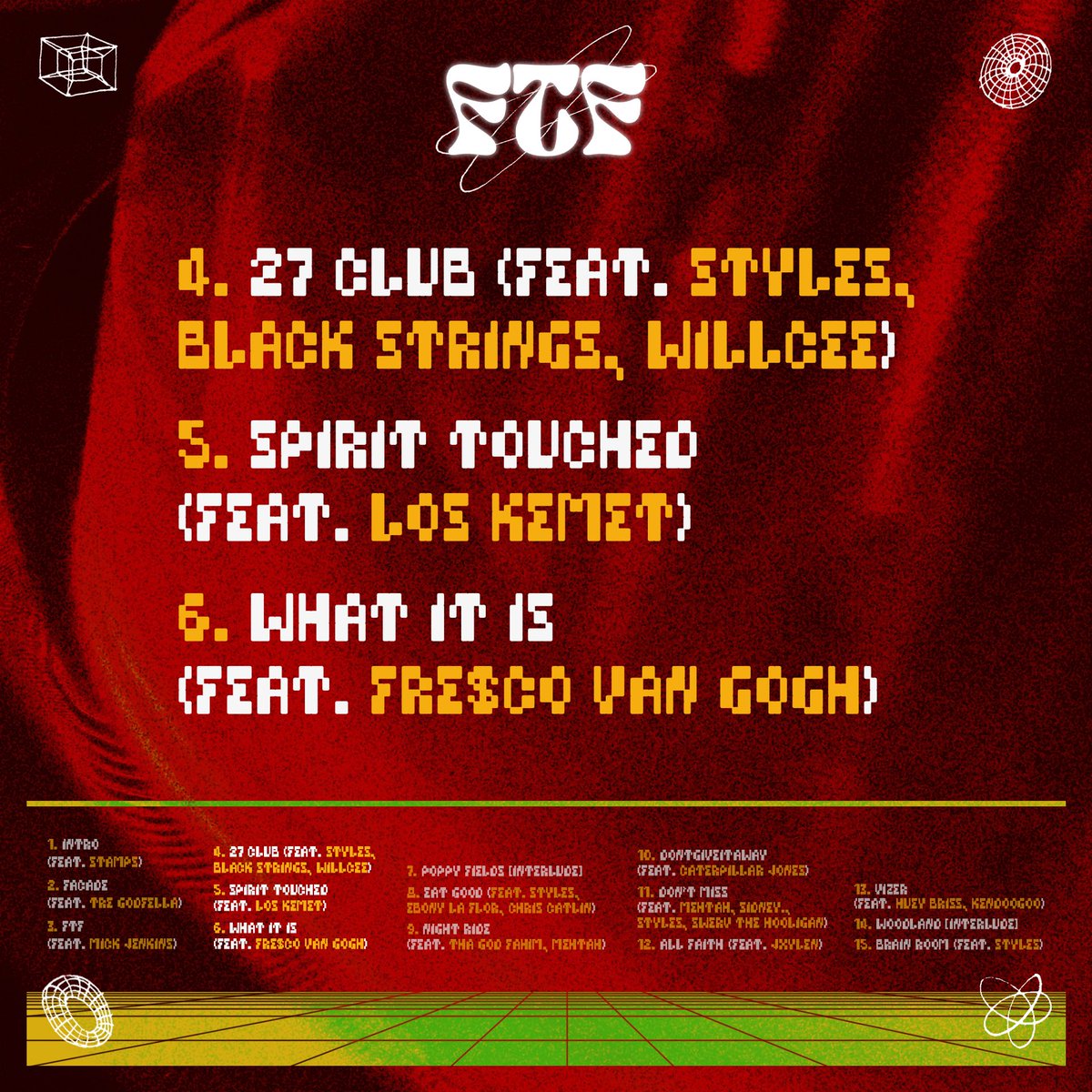 ForenzikStyles's tweet photo. FROM THE FUTURE 

A PRODUCER ALBUM BY FORENZIK STYLES - TONIGHT AT MIDNIGHT 🌐

TRACKLIST 1/2 https://t.co/5IAbF9vLnd