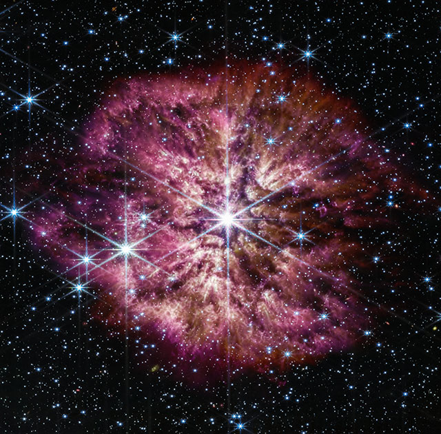 Webb captures stunning images of the brief, rare, and spectacular Wolf-Rayet phase of a massive star - ow.ly/GgHb50NqBE6