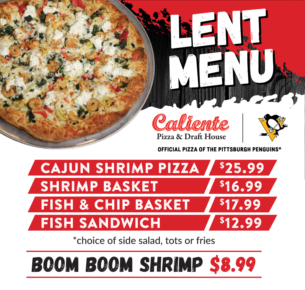 calientepdrafth's tweet photo. At Caliente, we have a range of #Lenten options that are sure to satisfy your cravings, including our Cajun Shrimp Pizza, Fish Basket, Shrimp Basket, Fish and Chips, and Boom Boom Shrimp. So come on in and enjoy some delicious and satisfying seafood! #LentMenu https://t.co/V6iW81CQ3u