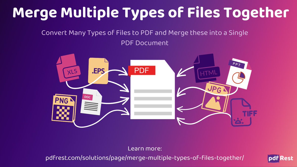 pdfRest's tweet image. Many document workflows involve aggregating documents from multiple sources. @pdfRest supports a two-step process for merging files of many different formats into a single PDF document.

Learn more: pdfrest.com/solutions/page…   

#mergepdf #API #developer #pdf #DocumentManagment