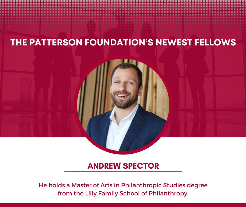 IUPhilanthropy's tweet photo. Andrew Spector has a Bachelor of Arts in Psychology from the Honors College at College of Charleston. Originally from Bedford, Massachusetts, Spector joins The Patterson Foundation after eight years in Tulsa, Oklahoma. https://t.co/CuD0oLM4P4 https://t.co/dNIjM7RdnL
