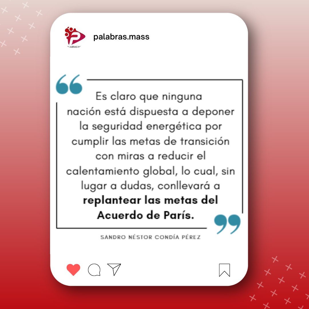 PalabrasMass's tweet image. #FBF | Te invitamos a leer &quot;Transición energética prudente, proporcional y justa&quot; por Sandro Néstor Condía Pérez (@Condiasandro) para Palabras Mass #blogsET 👉 bit.ly/3SBlEJR