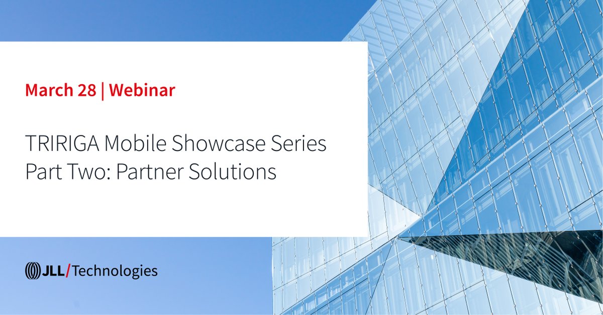 Join <a href="/IBM/">IBM</a>'s TRIRIGA Tuesday webinar series next week and hear from industry leaders, including our own Jim Barlow, share their TRIRIGA and mobile solution experiences. 

Register now: co.jll/pZPG50NpEJg

#IBM #UX #Technology