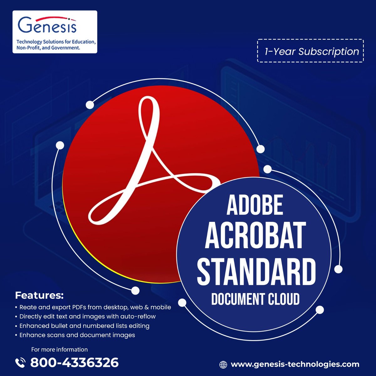 Acrobat Document Cloud bridges the gaps in existing paper and digital document processes through tools in Adobe Acrobat DC and online services within the Document Cloud for Creation, Editing, and Reuse of documents and content. genesis-technologies.com/adobe-acrobat-… #adobe #adobeacrobat #501c3