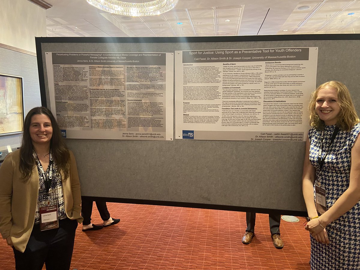 So proud of these superstars @caitjaimes and Twitter less Jenna Serio for presenting their posters and research this morning <a href="/CSRIConference/">CSRI Conference</a> #CSRI2023 @SportLeadUMB <a href="/umbslasa/">UMB SLASA</a> <a href="/UMBWSLA/">UMB WSLA</a>