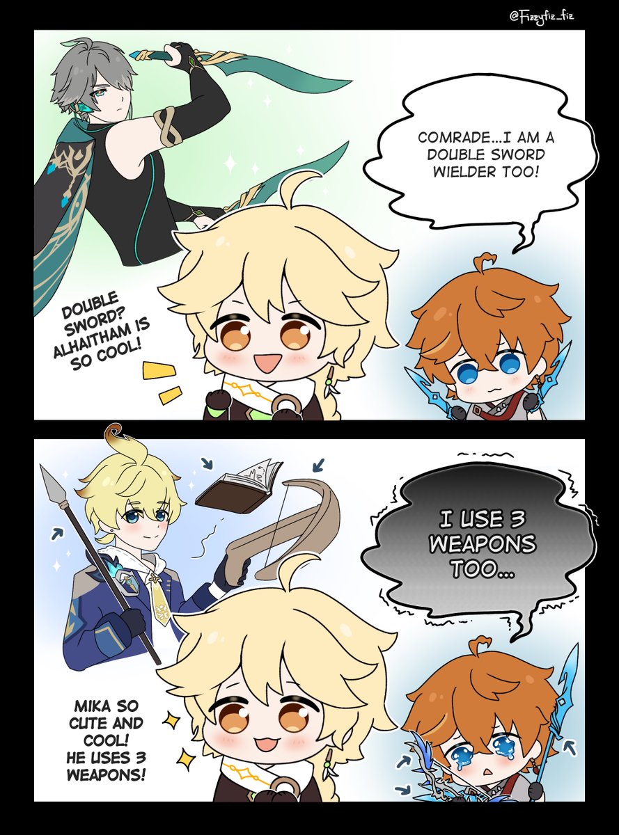 Orange boi wants his rerun

(Also, welcome to the banner Mika!)
#GenshinImpact #原神 #Childe #Tartaglia #Aether #Alhaitham #Mika 