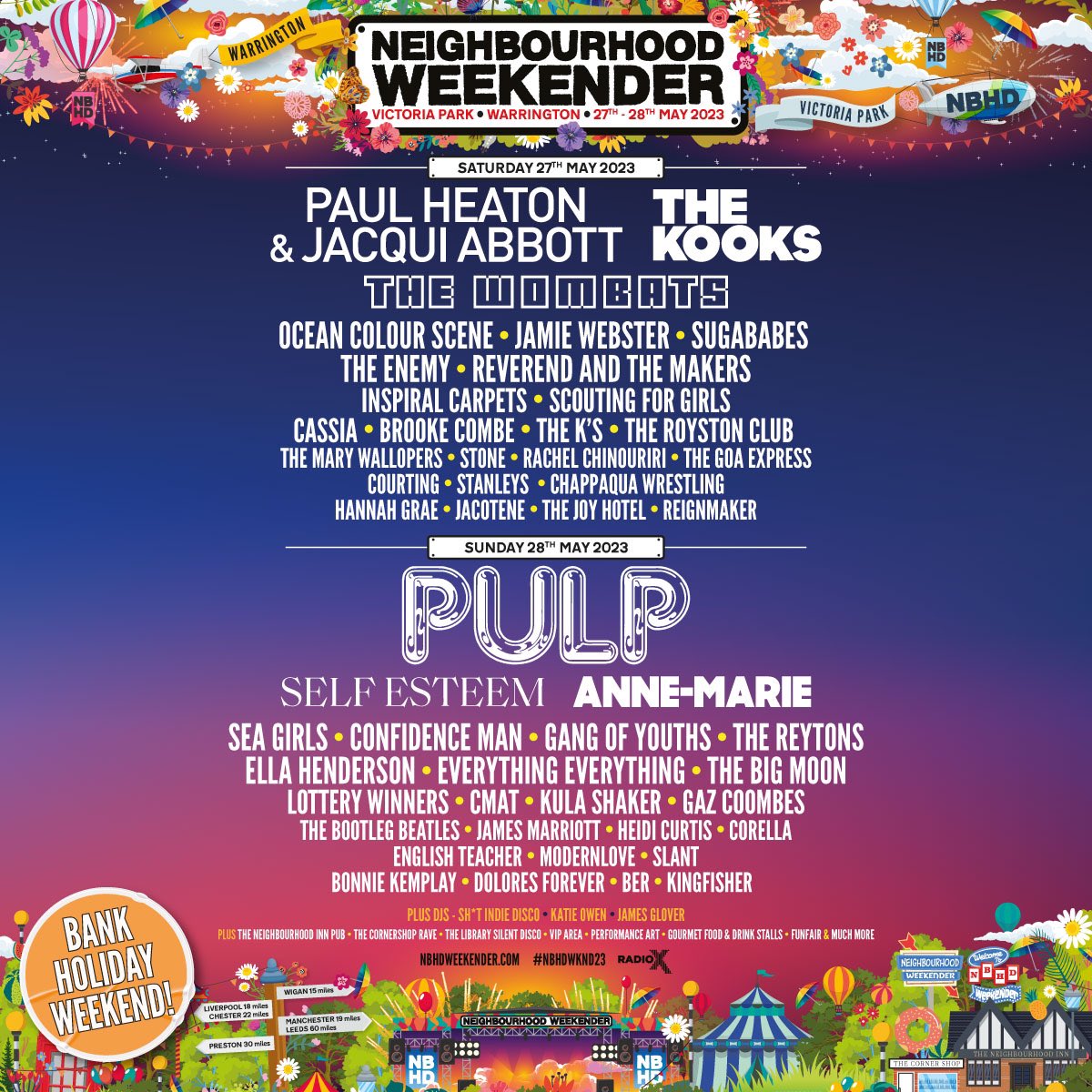 not long to go until we’ll be dancing with you common people on may bank holiday weekend at @nbhdweekender in Warrington 🌝🌝🌝 tickets sellin fast we hear from an unreliable source!!! (Jarvis Cocker)