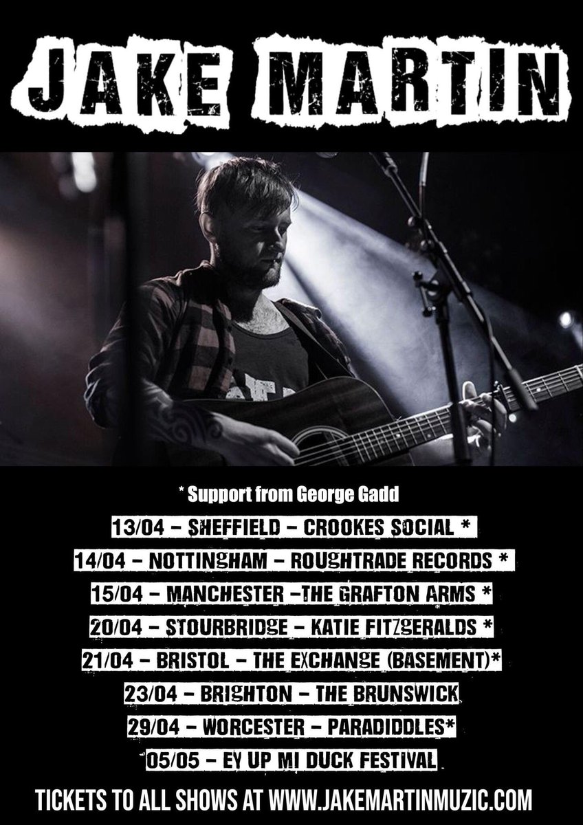 Roshamboskacore's tweet photo. Hi friends! Our singer @jakemartinmuzic is on tour in April doing his solo thing! Go check out a show, you won’t regret it! 

Tix and links at https://t.co/ksP3nX1wEh https://t.co/5yeJXxb7cP