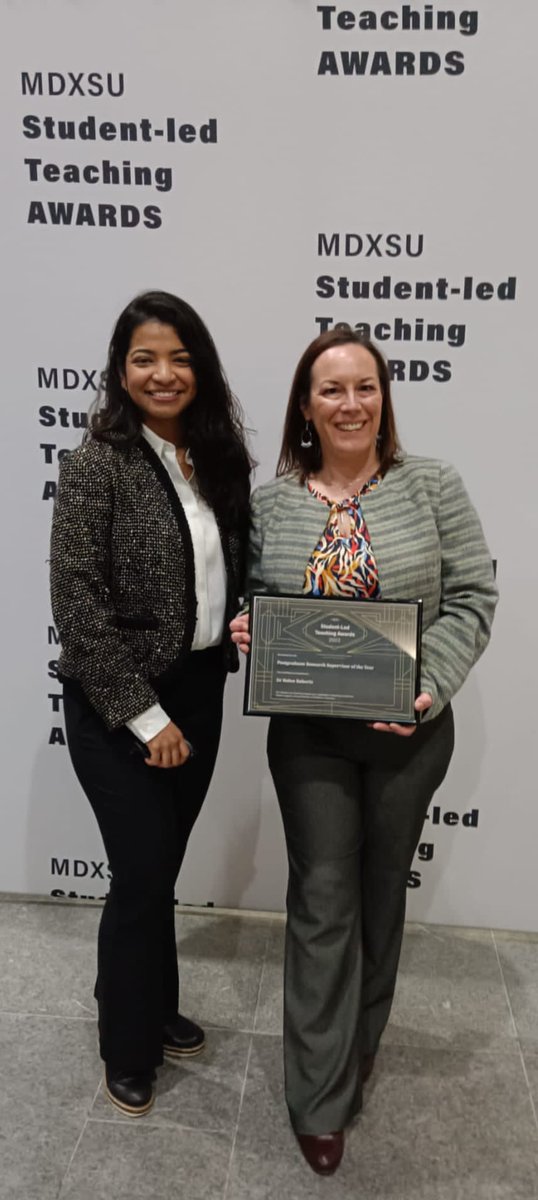 Honoured to have been shortlisted for the Postgraduate Research Supervisor of the Year at the <a href="/MiddlesexSU/">MDXSU</a> Student-led teaching awards. Thank you to my brilliant PhD student <a href="/DanielaPM08/">Daniela</a> for the nomination ☺️🎉<a href="/MDXSAT/">MDX Science & Tech</a>