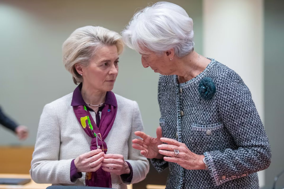 Stark bild av EU-kommissionens ordförande - och den europeiska centralbankschefen.