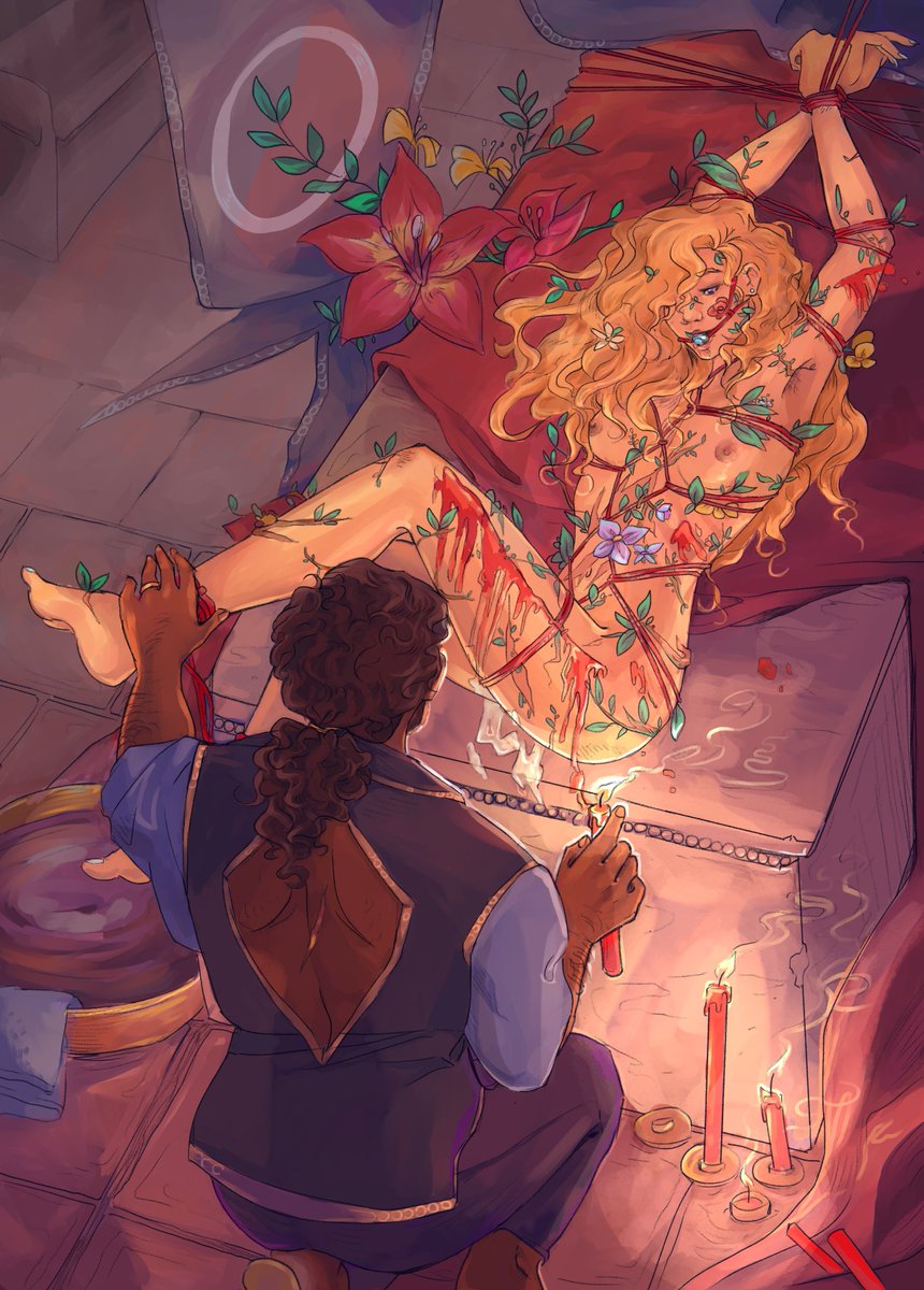 wizardfcker's tweet image. cw bondage, wax play /
.
.
.
the boy-king's penance