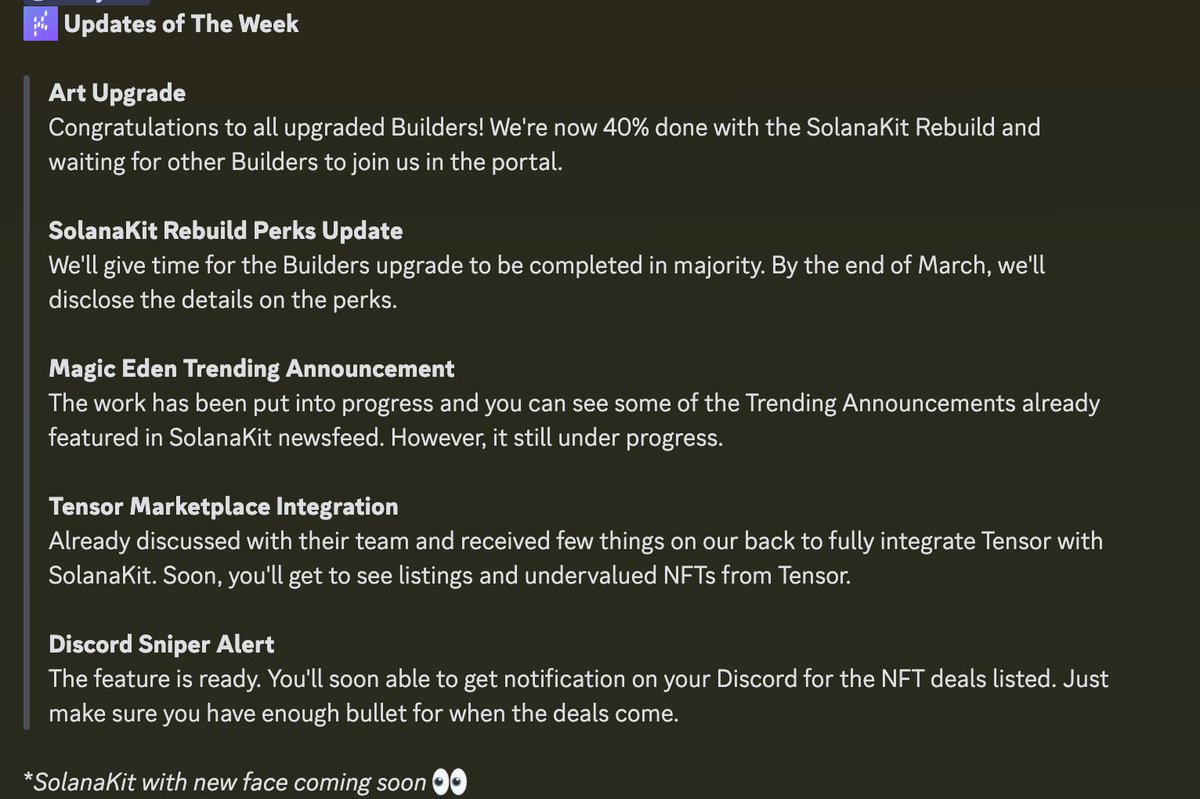 SolanaKit's tweet image. Updates 🎯👀