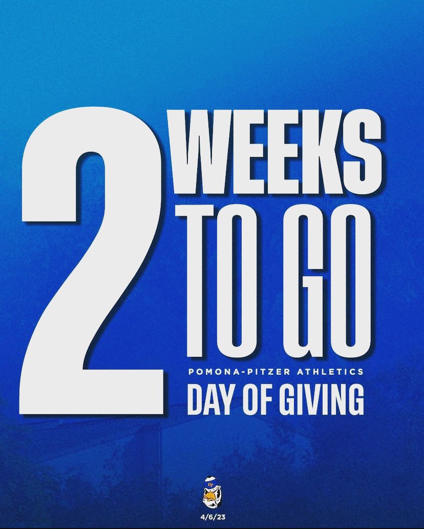 P_PMSOC's tweet photo. We are two weeks away from our annual Pomona-Pitzer Athletics Giving Day! Please consider joining the support as an alum, parent, family, fan, or supporter of Pomona-Pitzer Athletics on April 6th, 2023 and invest in Sagehens Athletics! https://t.co/ZXicOqiryw