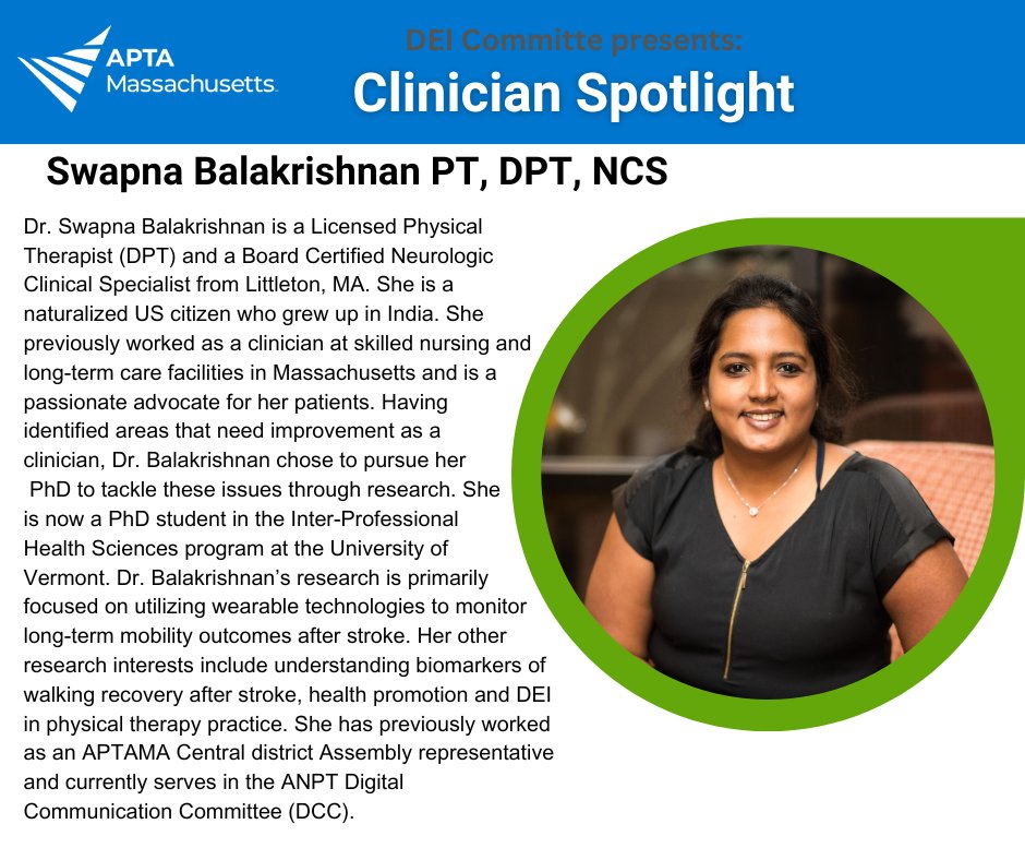 Dr. Swapna Balakrishnan is a woman in science who is advancing the practice of physical therapy through research and advancement of education. Celebrating Women's History Month