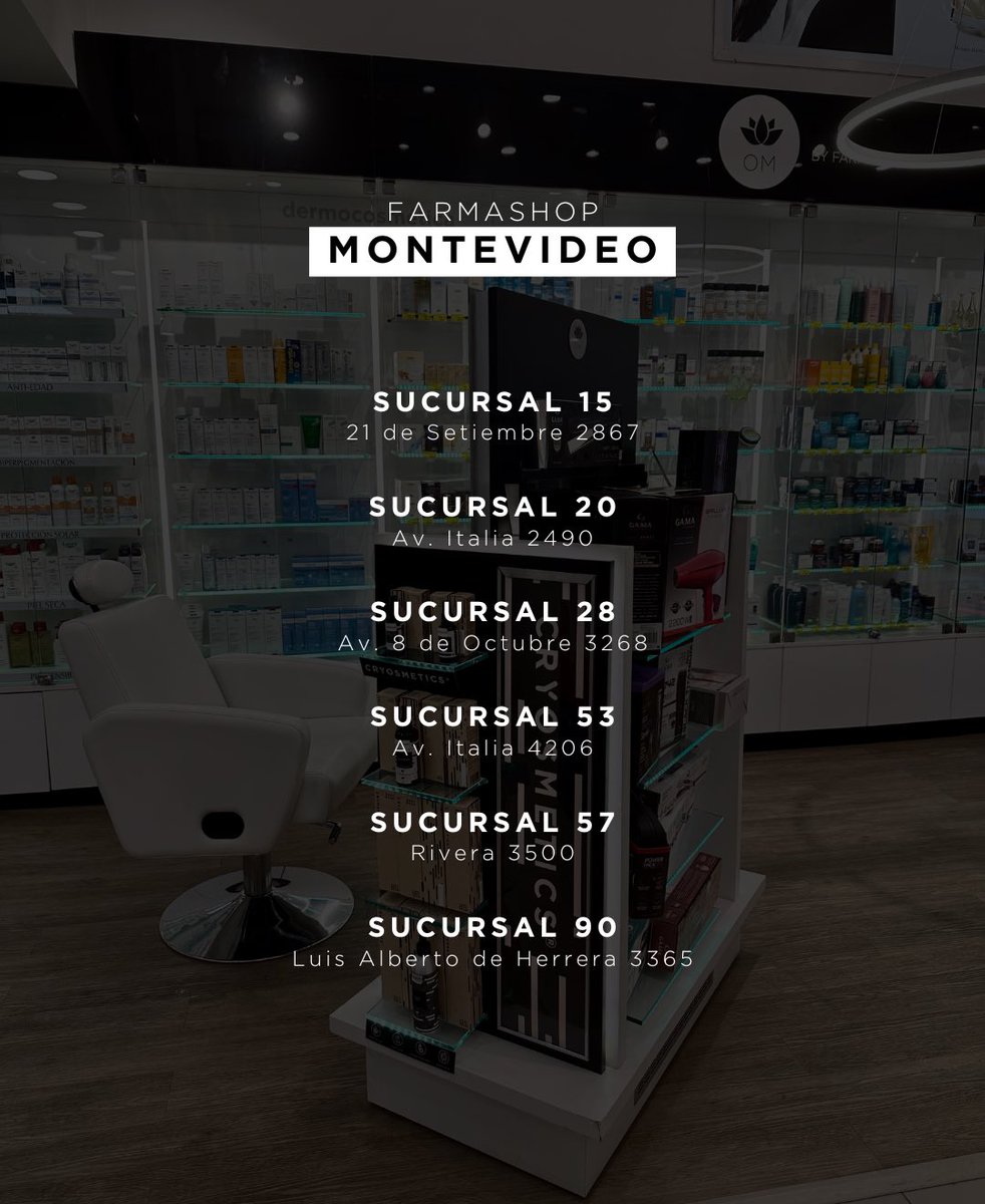 CryosmeticsSkin's tweet photo. Acercate a la sección #Dermocosmética de las sucursales de @FarmashopUY y probá nuestros productos 🍃 https://t.co/TOXyyONSmR