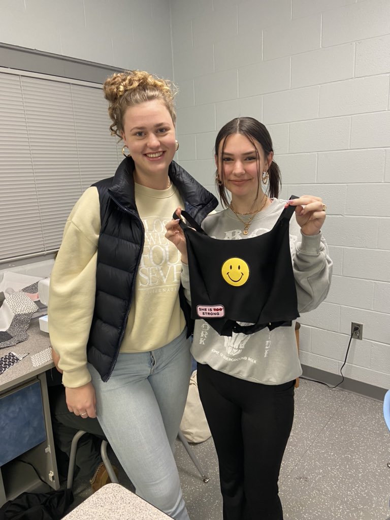 Chloe (r) bought this sewing pattern online and the directions were all in German. Lottie (L) is a German foreign exchange student. What are the actual odds of this happening. They collaborated together to get this project finished, and I think that’s so cute.