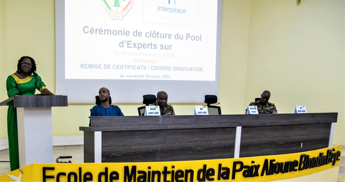 EMP_Bamako's tweet photo. Clôture stage @EMP_Bamako &amp; @InterpeaceTweet "SENSIBILITE AUX CONFLITS"

@DG_EMPABB @GouvMali @SecuriteML @MaliMaeci @ecowas_cedeao @_AfricanUnion @UN @UEauMali @FAMa_DIRPA https://t.co/EwMxWQukOn