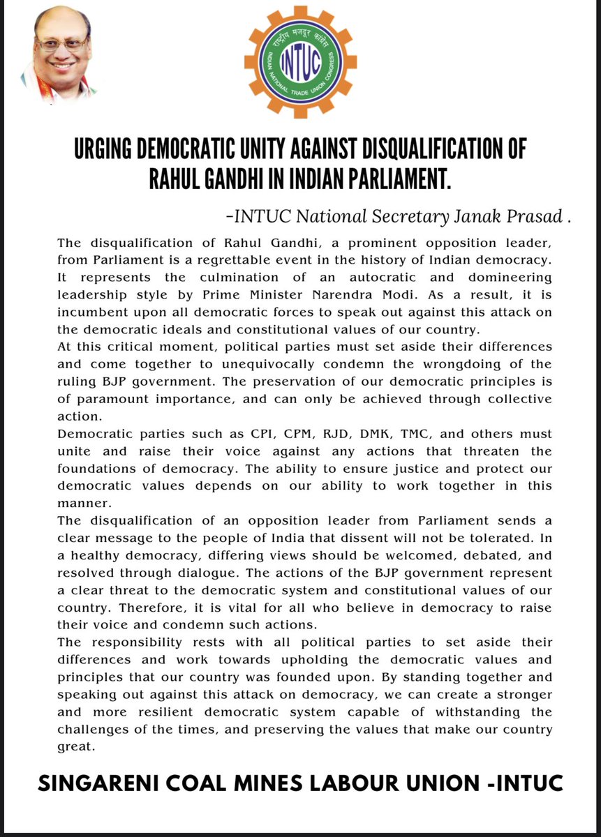 janakbajpai's tweet image. Urging Democratic Unity Against Disqualification of Rahul Gandhi in Indian Parliament. #DemocraticUnity #DefendDemocracy #StandWithRahulGandhi #ParliamentaryDisqualification #IndiaPolitics #JusticeForRahulGandhi #SaveDemocracy #PoliticalRights #FairPlay #RahulGandhi #India