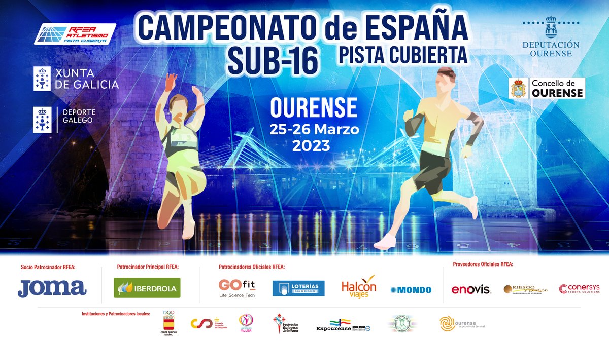 atletismogalego's tweet photo. 📍Campionato de España PC Sub16 (Ourense, 25 e 26 de marzo)
🏆Resultados: https://t.co/8h3aX12yQ7
📺Directo: https://t.co/9Ppnaxt8c7 https://t.co/smYN8Wwn02