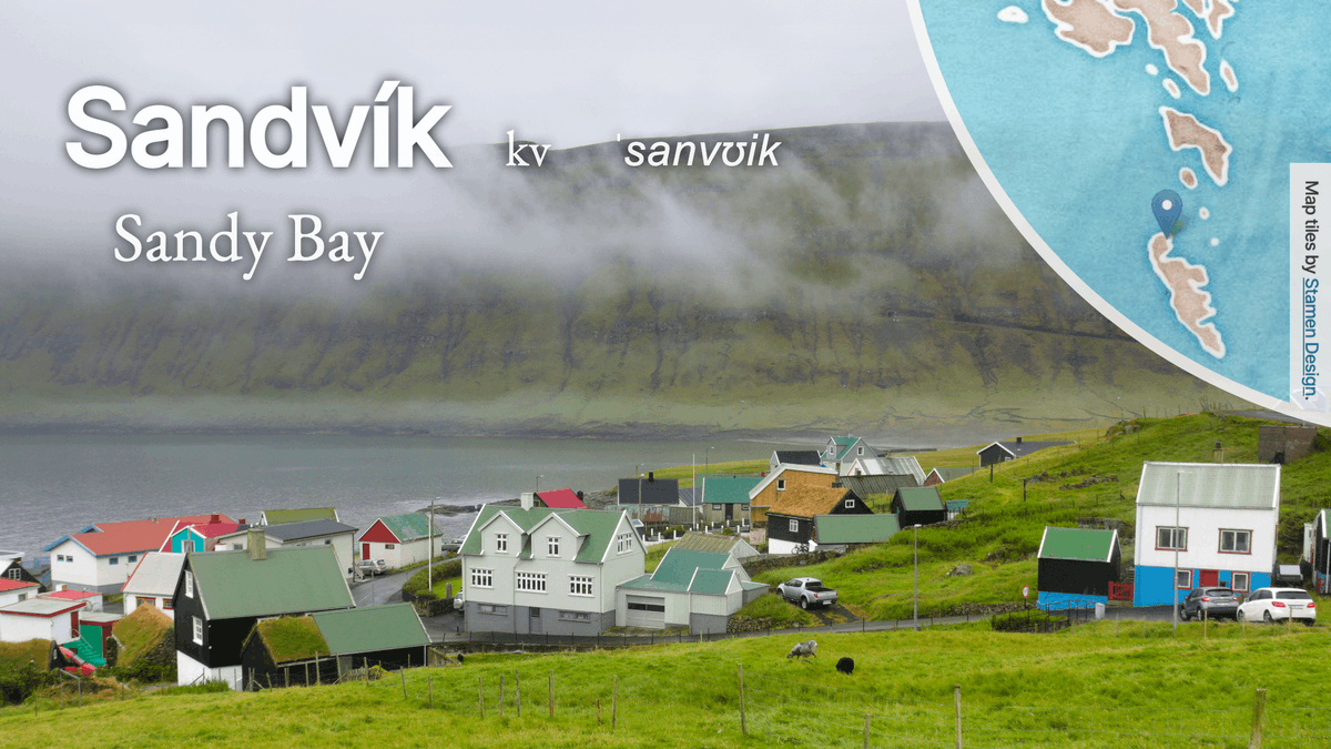 ForoysktDaily's tweet photo. #Sandvík (pop. 69) is the #northernmost #village on #Suðuroy. There's a large sandy beach by the bay (#vík). 

According to #Faereyingasaga Sigmundur #Brestisson swam here all the way from #Skúvoy in an attempt to flee from #Tróndur í Gøtu.

#føroyskt #FaroeseCities #FaroeIslands https://t.co/872T9b68Iw