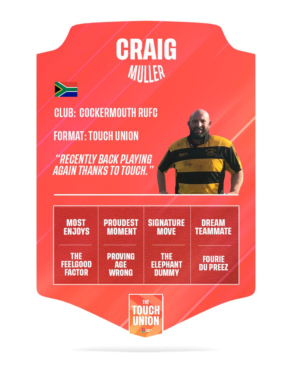 Friday afternoon...feels like a good time to celebrate another Touch Union legend ⭐️

Craig at Cockermouth RUFC: we salute you 🫡 

𝚙.𝚜 𝚒𝚏 𝚊𝚗𝚢𝚘𝚗𝚎 𝚔𝚗𝚘𝚠𝚜 𝚠𝚑𝚊𝚝 𝚊𝚗 '𝚎𝚕𝚎𝚙𝚑𝚊𝚗𝚝 𝚍𝚞𝚖𝚖𝚢' 𝚒𝚜, 𝚙𝚕𝚎𝚊𝚜𝚎 𝚕𝚎𝚝 𝚞𝚜 𝚔𝚗𝚘𝚠 ⬇️ #TheTouchUnion