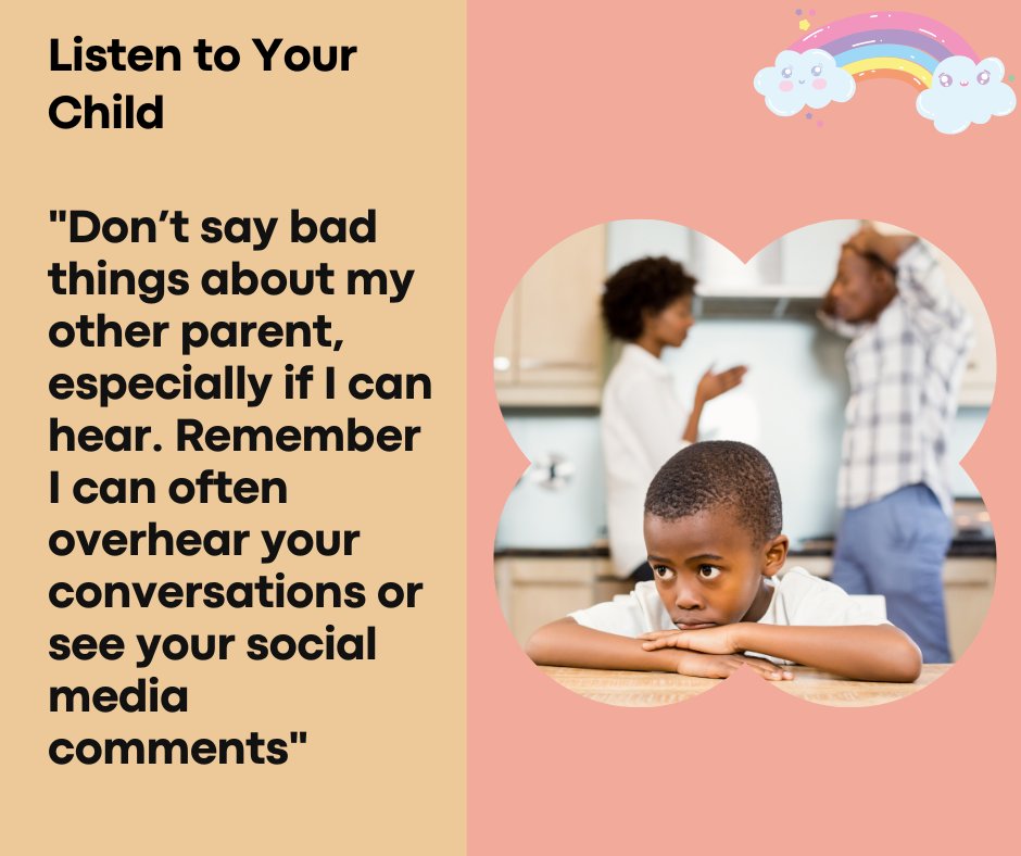 #Separated/#divorced parents: Children don't want to hear bad-mouthing of their other parent. #familymediation can help reduce conflict &amp; provide a safe environment to discuss issues like parenting arrangements. For advice visit : nfm.org.uk/about-family-m…