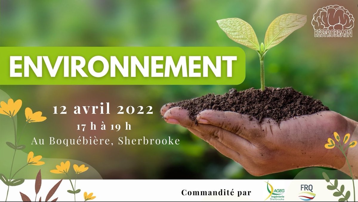 bistro_brain's tweet photo. ✨ Événement gratuit ✨

Prot��geons notre environnement!🌿

Le 12 avril prochain au Boquébière de Sherbrooke, rendez-vous à notre 5 à 7 engagé où des présentateur.rices discuteront de projets de recherche qui tiennent à notre planète. 🌎

Le lieu de l'événement est accessible.🧑‍🦽 https://t.co/4JfLuOTnvq