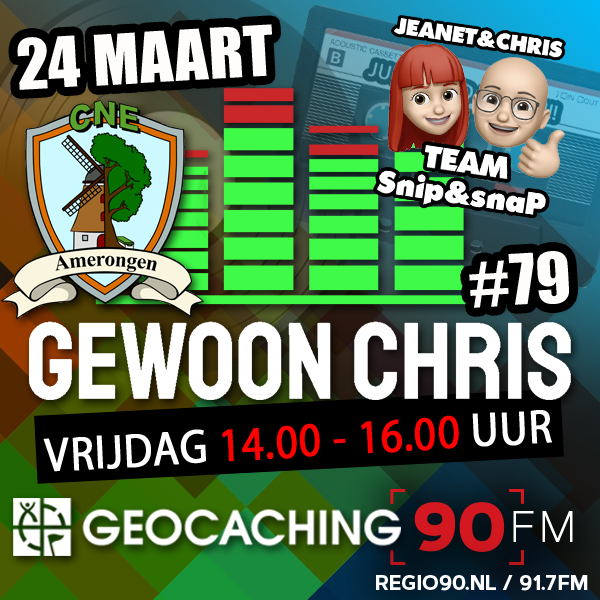 teamsnipensnap's tweet image. Vandaag stond Gewoon Chris geheel in het teken van Geocaching en met name het CNE (Cultuur en Natuur Event)
wat op 26 maart plaats vindt in Amerongen.
Met natuurlijk de lekkerste muziek!!
Hier kun je de uitzending terugluisteren!!

hearthis.at/chris-hoesen/2…