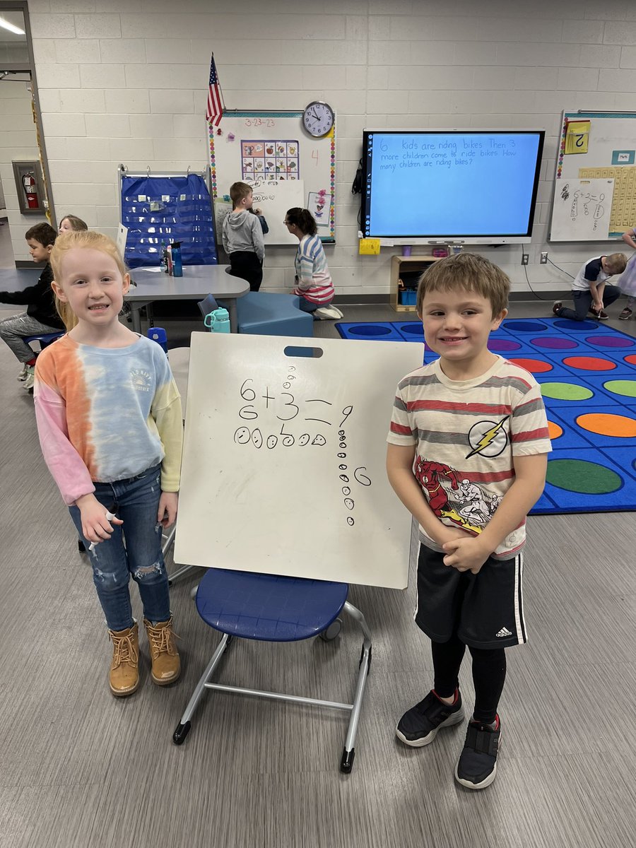 lisa.jones@lok12.org (@lisajoneslok121) on Twitter photo Fantastic visible thinking in Mrs. Burk’s kindergarten class. Students were drawing a picture of the word problem and using their drawing to create the equation and solve. <a href="/LkOrionSchools/">Lake Orion Community Schools</a> <a href="/WebberElem/">Webber Elementary</a> Fantastic visible thinking in Mrs. Burk’s kindergarten class. Students were drawing a picture of the word problem and using their drawing to create the equation and solve. <a href="/LkOrionSchools/">Lake Orion Community Schools</a> <a href="/WebberElem/">Webber Elementary</a>