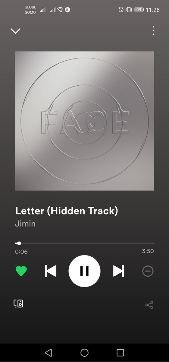 I CAN FINALLY LISTEN TO JIMIN'S HIDDEN TRACK 'LETTER' ON SPOTIFY😭💜

#FACE_Jimin #Letter_HiddenTrack