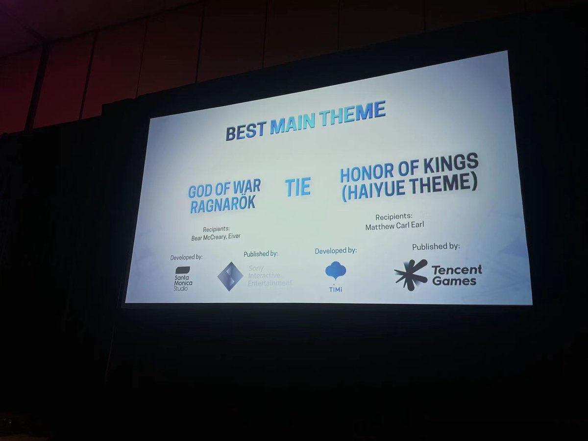 timistudios's tweet photo. We're going home with Honor of Kings sharing the best Main Theme Award with God of War: Ragnarok! #TiMiatGDC #GDC23 https://t.co/vhYaj5Ct5E